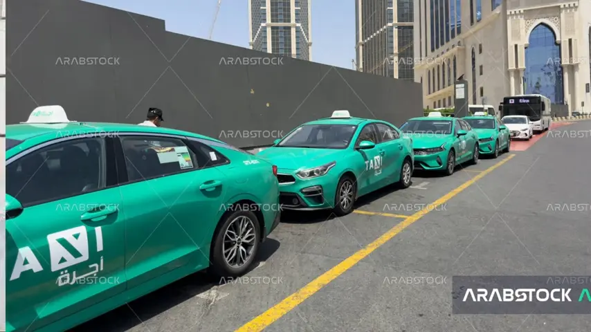 Taxis in front of Haram